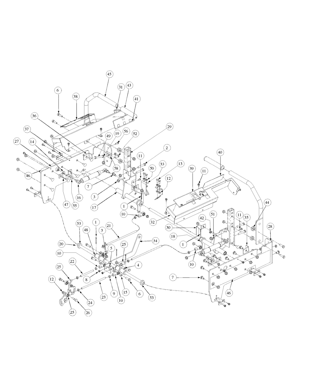Control Assembly Diagram and Parts List for M50-KHS 53AB5BBP750-23HP-OHV Cub Cadet Lawn Tractor